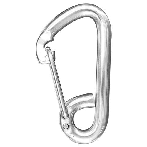 Hollex karabijnhaak asymmetrisch 8mm met oog rvs316
