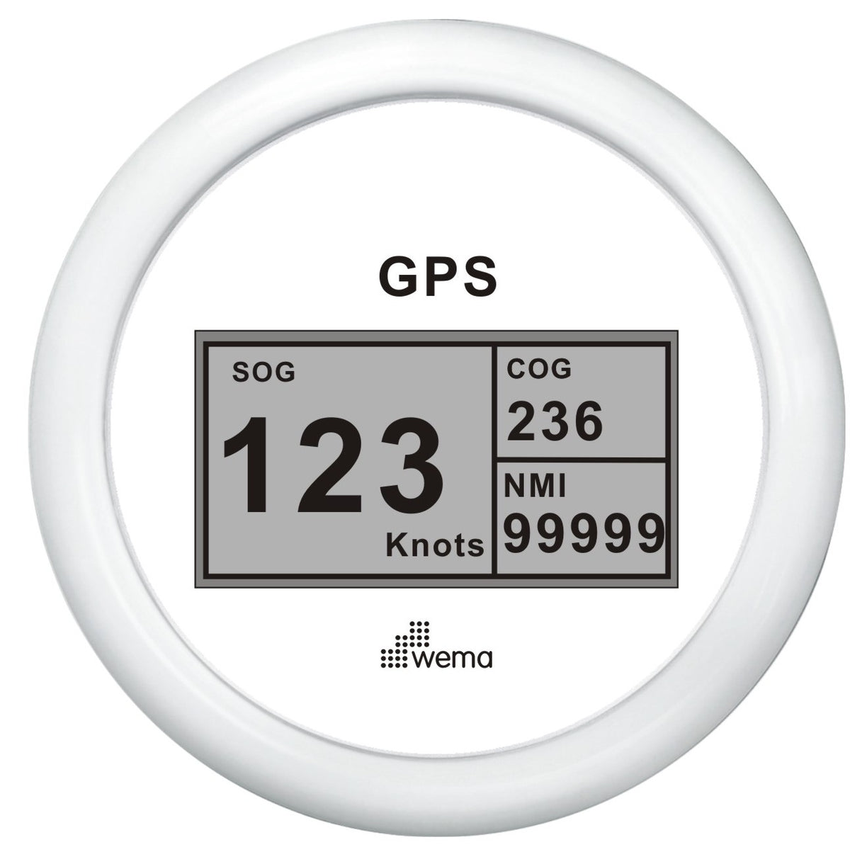 Wema GPS-Tachometer digital weiß
