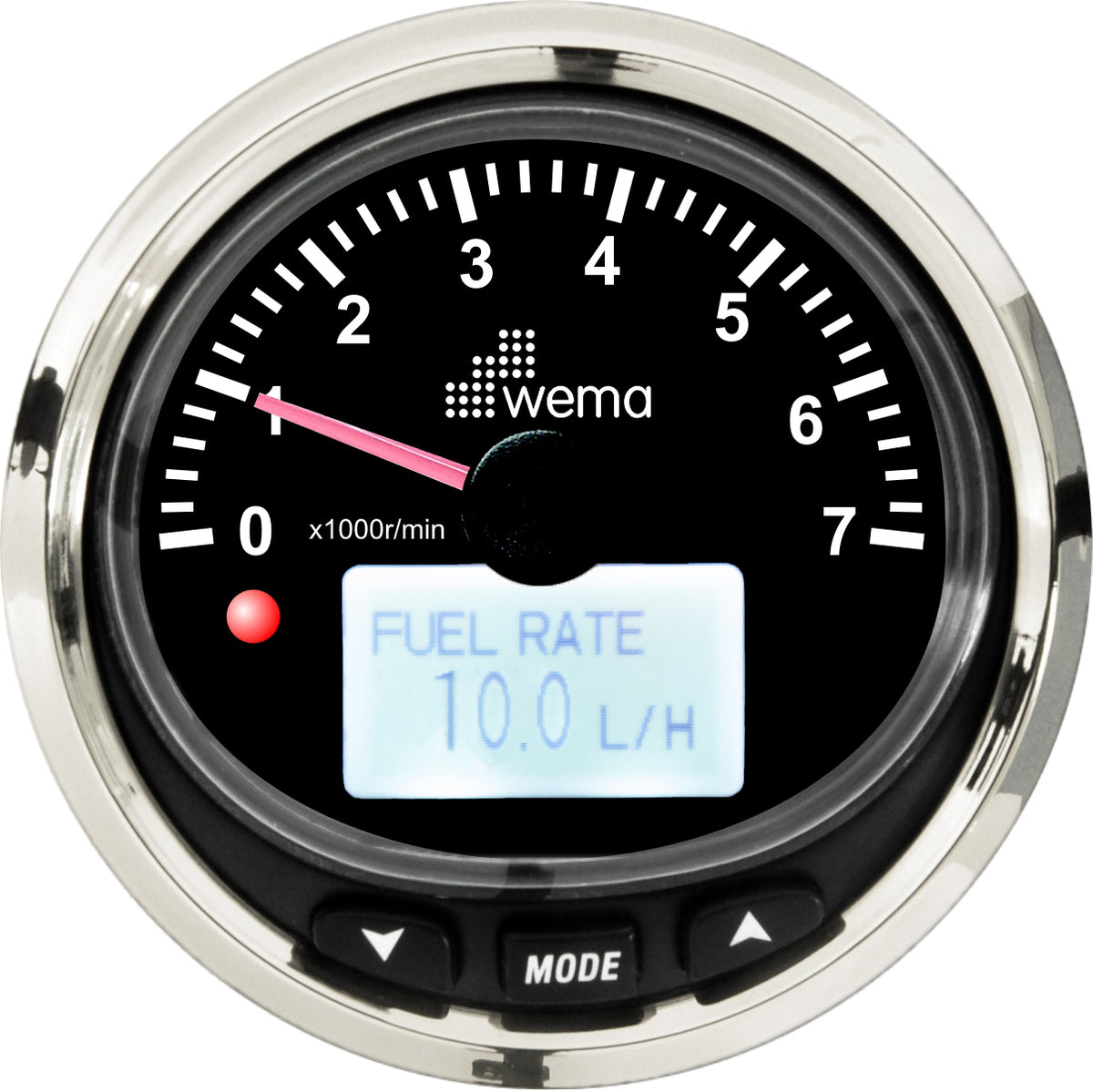 Wema Silver Serie Drehzahlmesser 7000 U/min NMEA2000 schwarz