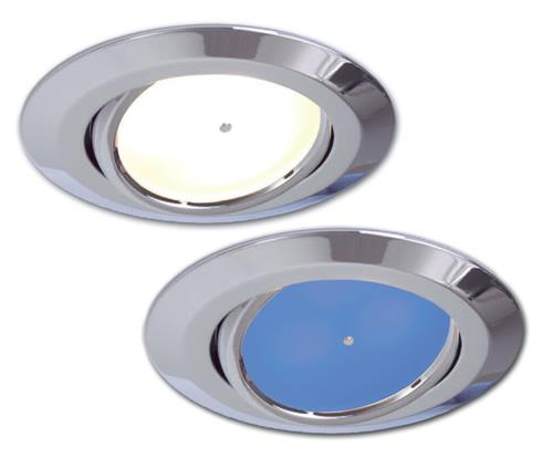 Prebit LED inbouwlamp EB15-3 master kantelbaar chroom blauw/warm wit 10-30V 3W dimbaar schakelbaar