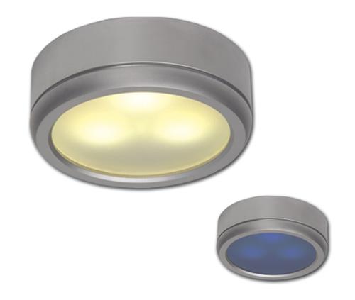 Prebit LED opbouwlamp D1-3 slave mat chroom blauw/warm wit 10-30V 3W