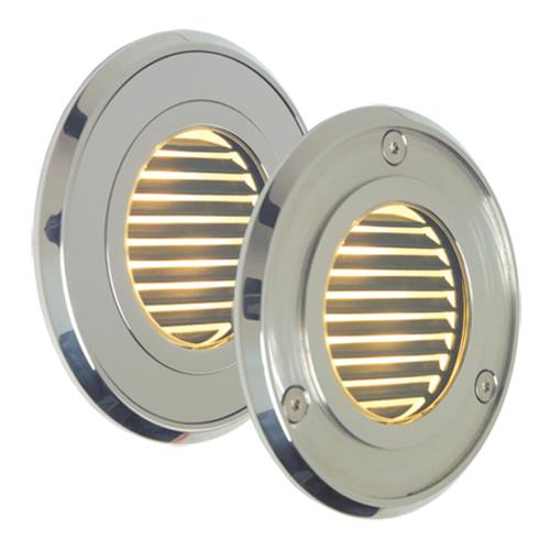 Prebit LED inbouwlamp EB33R-2 master lamellen rvs ø85mm gepolijst warm wit 10-30V 3W IP67