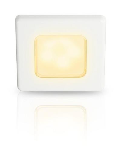Hella EuroLED 75 inbouwspot vierkant 12V wit met spread warm wit licht