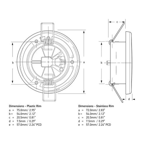 Hella EuroLED 75 inbouwspot 12V IP67 rvs316