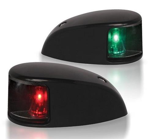 Hella NaviLED Compact lantaarnset stuurboord/bakboord zwart dekmontage 9-33V / heldere lens / kabel 500mm