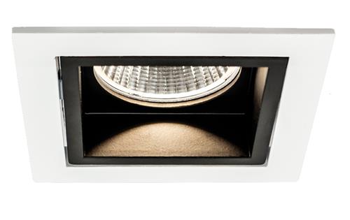 Prebit LED inbouwlamp EBQ7000 slave vierkant wit/zwart 3.000K multivolt 10-30V 6,2W 20°