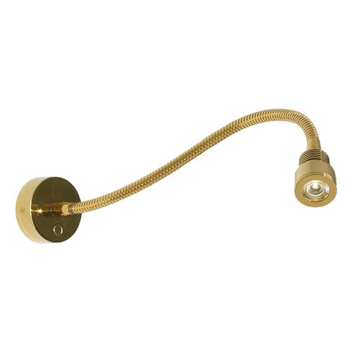 Prebit LED flexlamp 01HV 300mm glanzend goud warm wit 230V 2,7W 25° dimbaar