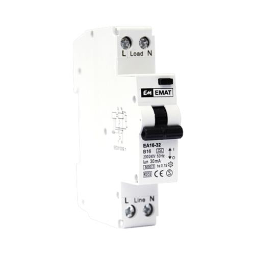 Aardlekautomaat 1F C 25A 30mA 1P1N max. 230Vac