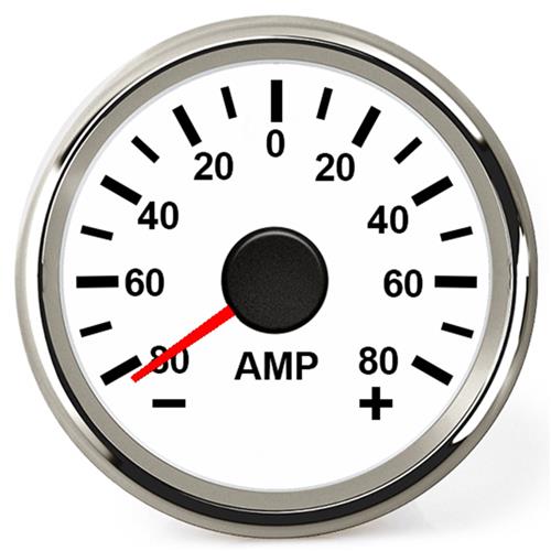 Hollex ampèremeter 9-32V wit/rvs incl. shunt