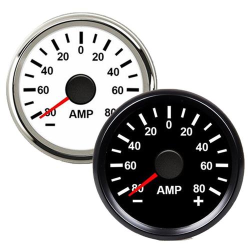 Hollex ampèremeter 9-32V wit/rvs incl. shunt