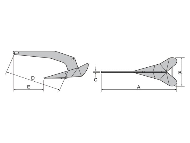 Lewmar 6 kg DTX Delta-Anker Edelstahl