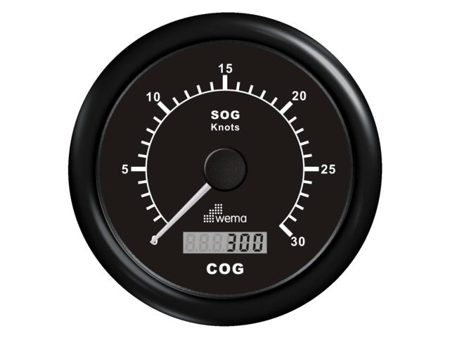 Wema GPS-Tachometer 0-30 Knoten schwarz inkl. Antenne