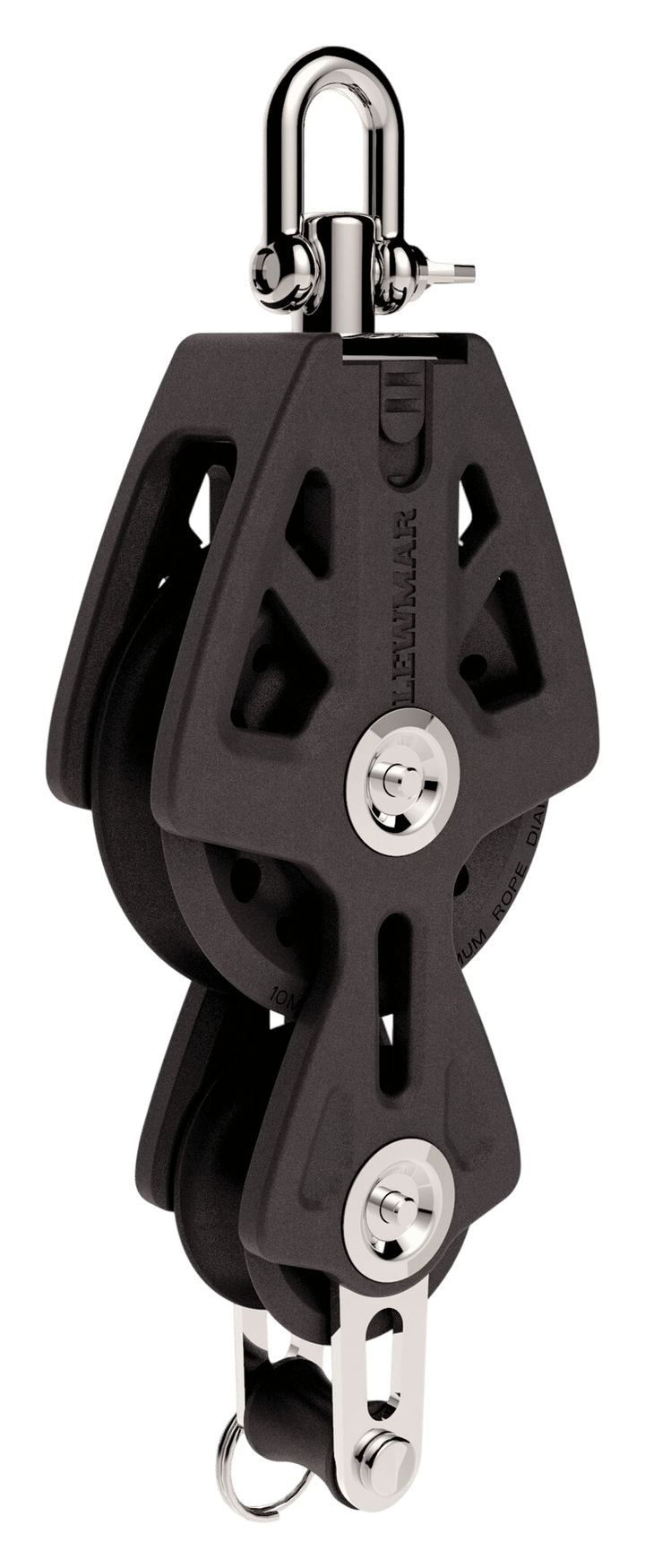Lewmar Synchro Fiddle-Block mit Bügel 90 mm schwarz 29929034BK