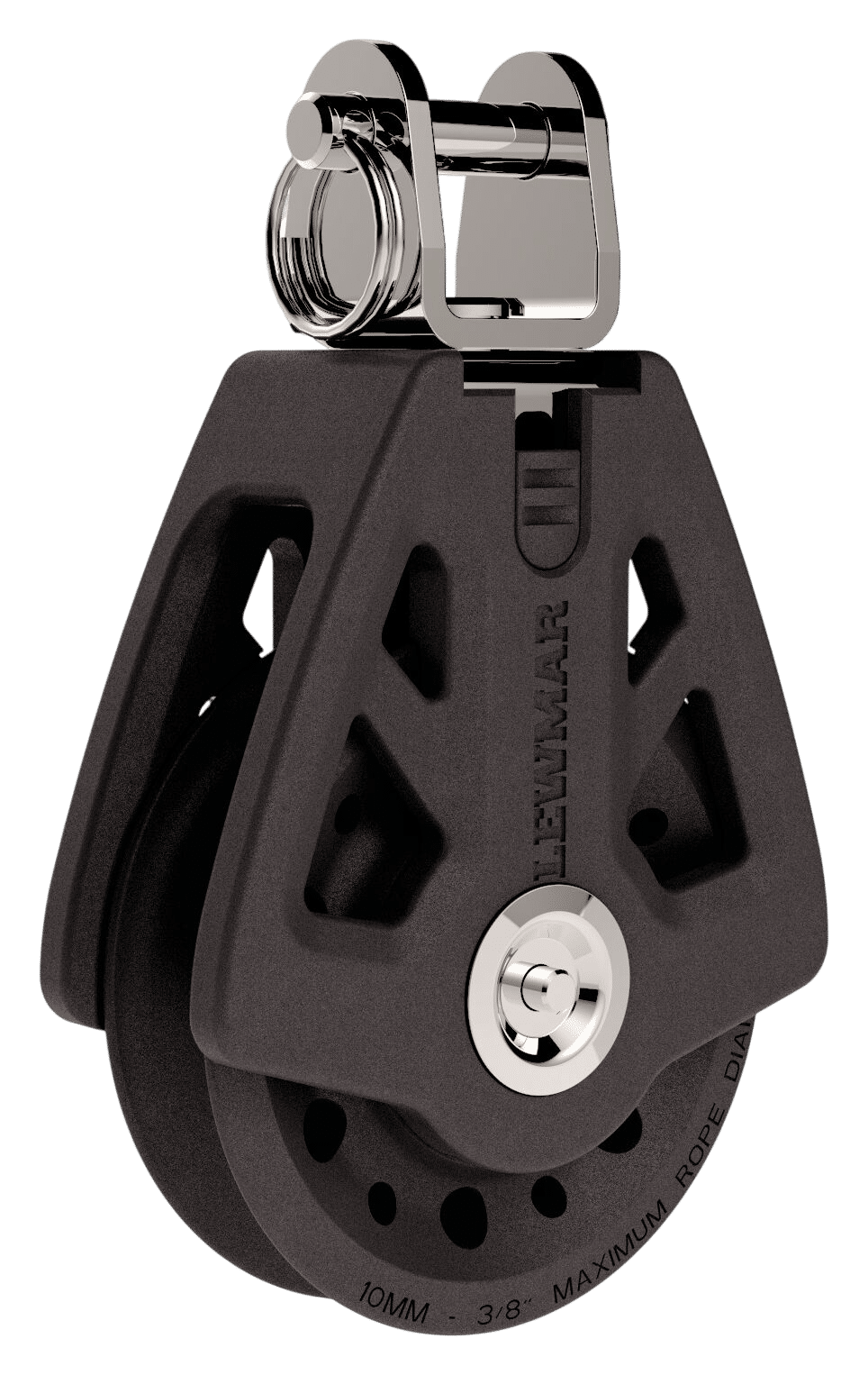 Lewmar Synchro Block einfach mit Wirbel 90 mm schwarz 29929021BK