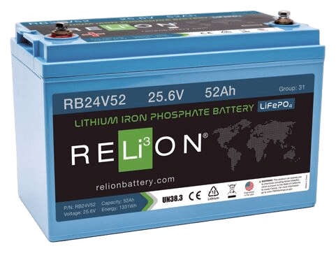 RELiON Lithium-Akku LiFePO4 25,6 V 52 Ah