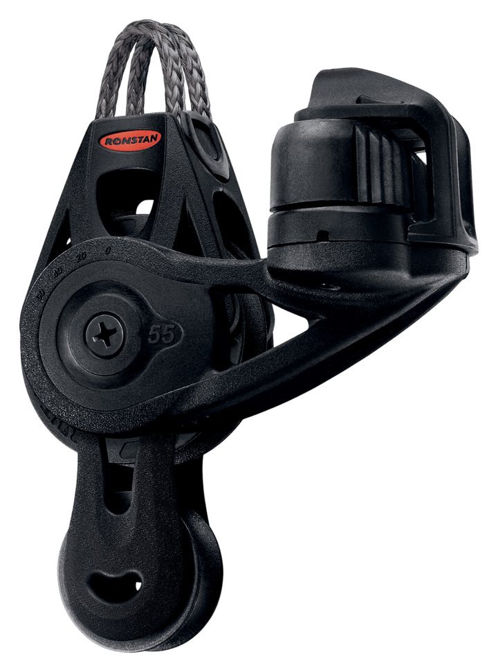 Ronstan Serie 55 kugelgelagerter Violinenblock mit Klemme und Wirbelkopf RF55521