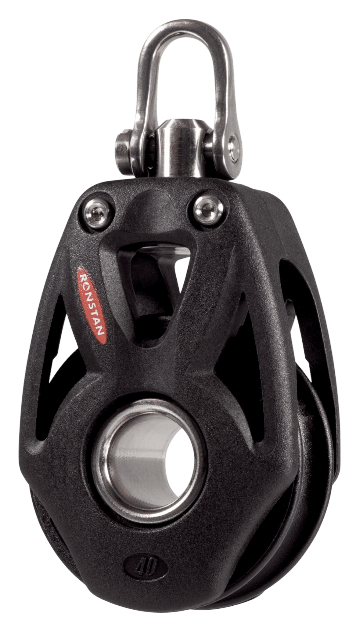 Ronstan Serie 40 kugelgelagerter 1-Scheiben-Block mit Wirbel RF48100