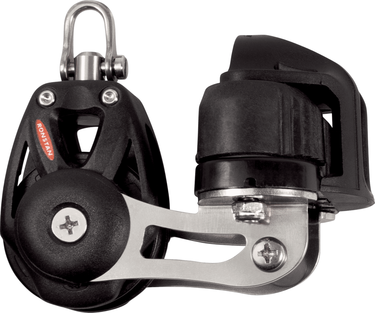 Ronstan Serie 40 kugelgelagerter 1-Scheiben-Block mit Klemme und Wirbel RF48120