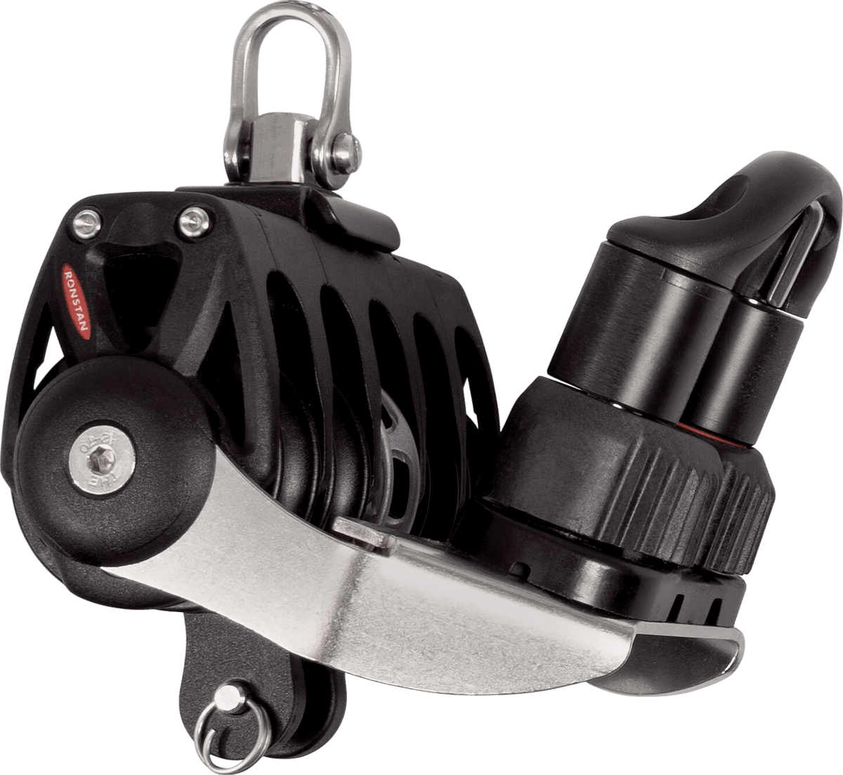 Ronstan Serie 40 RT 4-Scheiben-Block mit Hundsfott, Klemme und Wirbel RF46530