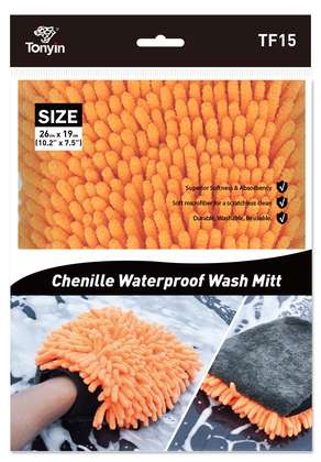 Tonyin Chenille-Mikrofaser-Waschhandschuh – 26 × 18 cm