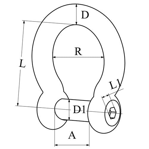 Hollex harpsluiting gesmeed 6mm met binnenzeskantbout rvs316