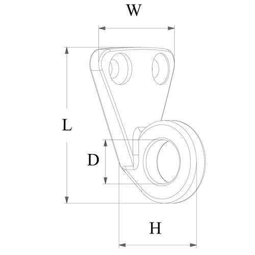 Hollex fenderhaak 35x29mm rvs316