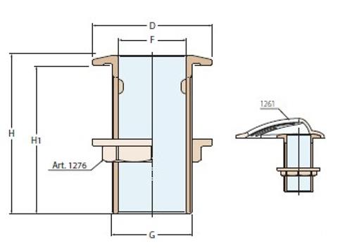 Guidi huiddoorvoer brons 2 1/2″x230mm