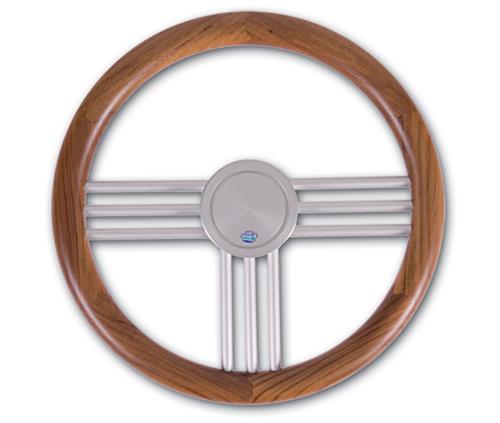 Stazo Reifenlenkrad Typ 27 Teak/Aluminium 40cm