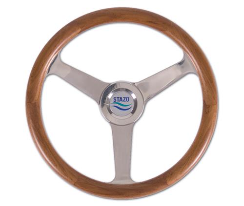 Stazo Lenkrad Typ 50 Teak/Edelstahl 35 cm