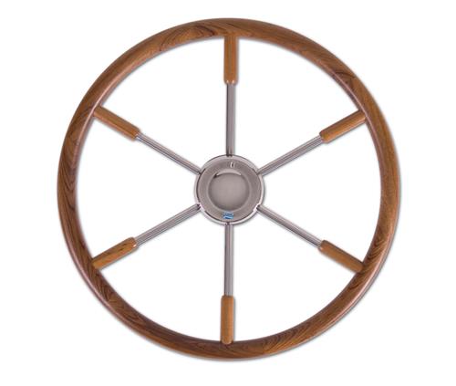 Stazo Reifenkranz-Steuerrad Typ 20 Edelstahl/Teak 50 cm