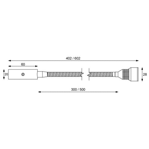 Prebit LED flexlamp 01-1 300mm met USB-C mat chroom warm wit 11-30V 3W 25° geïntergreerde dimmer