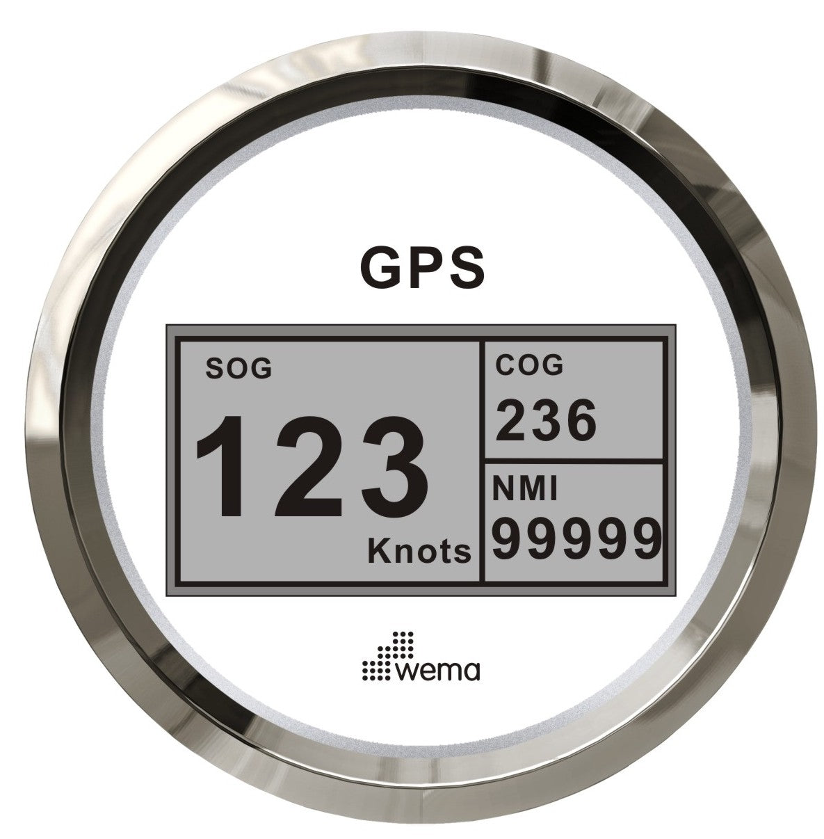 Wema Silver Serie GPS-Tacho digital weiß