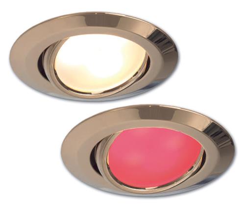 Prebit LED inbouwlamp EB15-3 slave kantelbaar glanzend goud rood/warm wit 10-30V 3W dimbaar schakelbaar