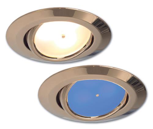 Prebit LED inbouwlamp EB15-3 master kantelbaar glanzend goud blauw/warm wit 10-30V 3W dimbaar schakelbaar