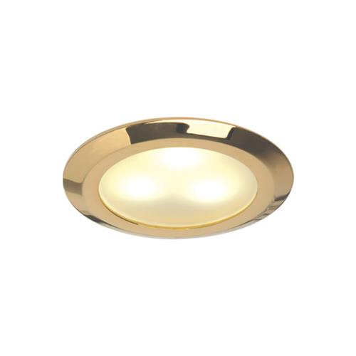 Prebit LED inbouwlamp EB12-2 master glanzend goude + schakelaar warm wit 10-30V 3x1W incl. dimmer module