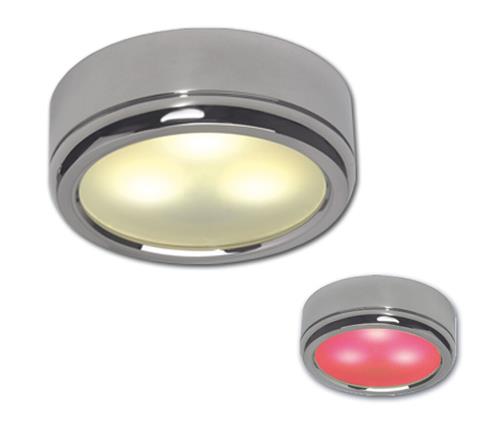 Prebit LED opbouwlamp D1-3 slave chroom rood/warm wit 10-30V 3W