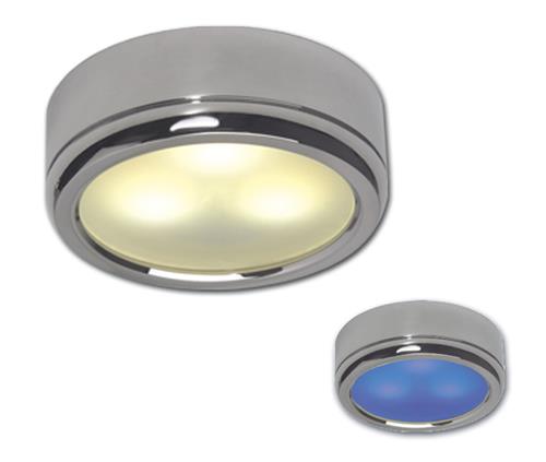 Prebit LED opbouwlamp D1-3 slave chroom blauw/warm wit 10-30V 3W