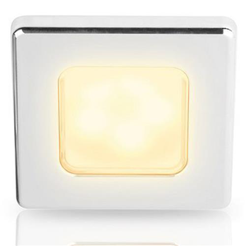 Hella EuroLED 75 inbouwspot vierkant 12V chroom met spread warm wit licht