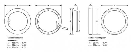 Hella EuroLED 150 Touch inbouwspot 9-33V wit met wit/blauw licht