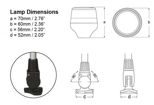 Hella NaviLED 360 ankerlicht 2NM 360° neerklapbaar 510mm zwart 9-33V