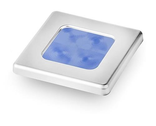 Hella LED courtesy lamp chroom vierkant 12V blauw licht
