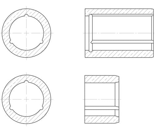 Vetgesmeerd bronzen lager-RG7-ø110xø130x110