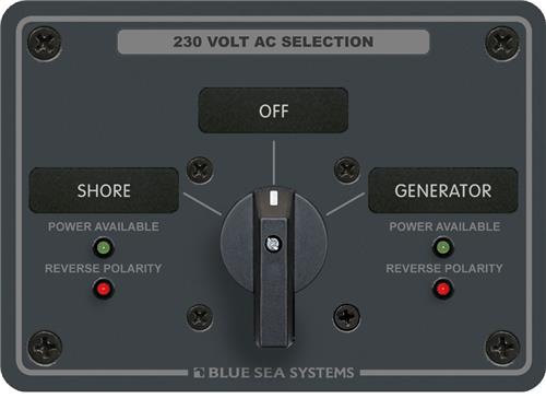 Blue Sea Systems AC rotary panel 230V/30A Off+2