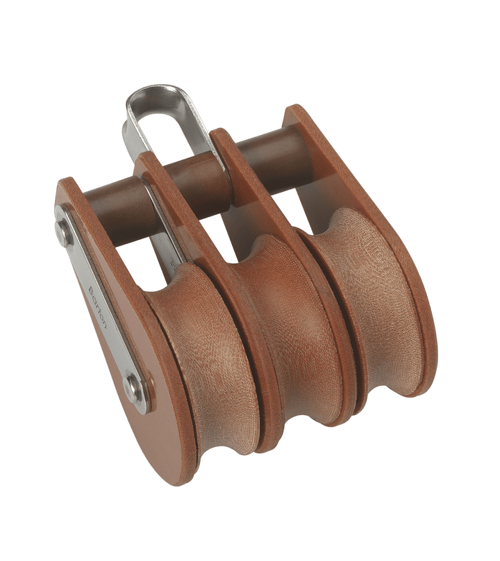 Barton Tufnol-Block mit Bügel, 3-scheibig 45 mm für 13 mm Leinen