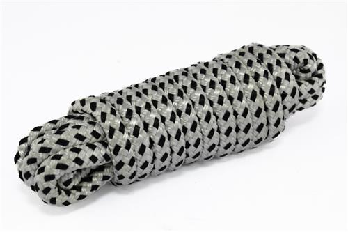 Hollex Fenderleine 12mm weiß/schwarz 16-fach geflochten L=1,5m (2)