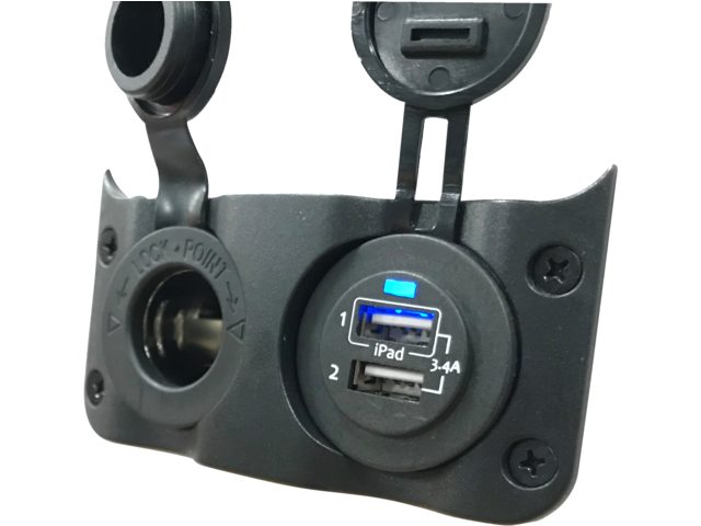 Talamex Wave Zusatzpanel 12 V & doppelte USB-Steckdose