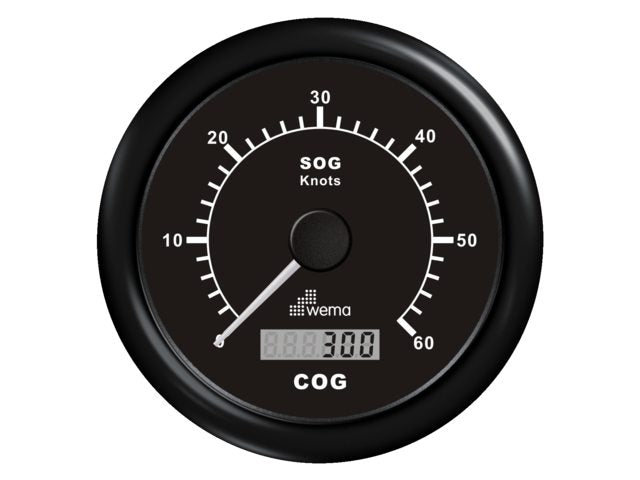 Wema GPS-Tachometer 0-60 kn schwarz inkl. Antenne