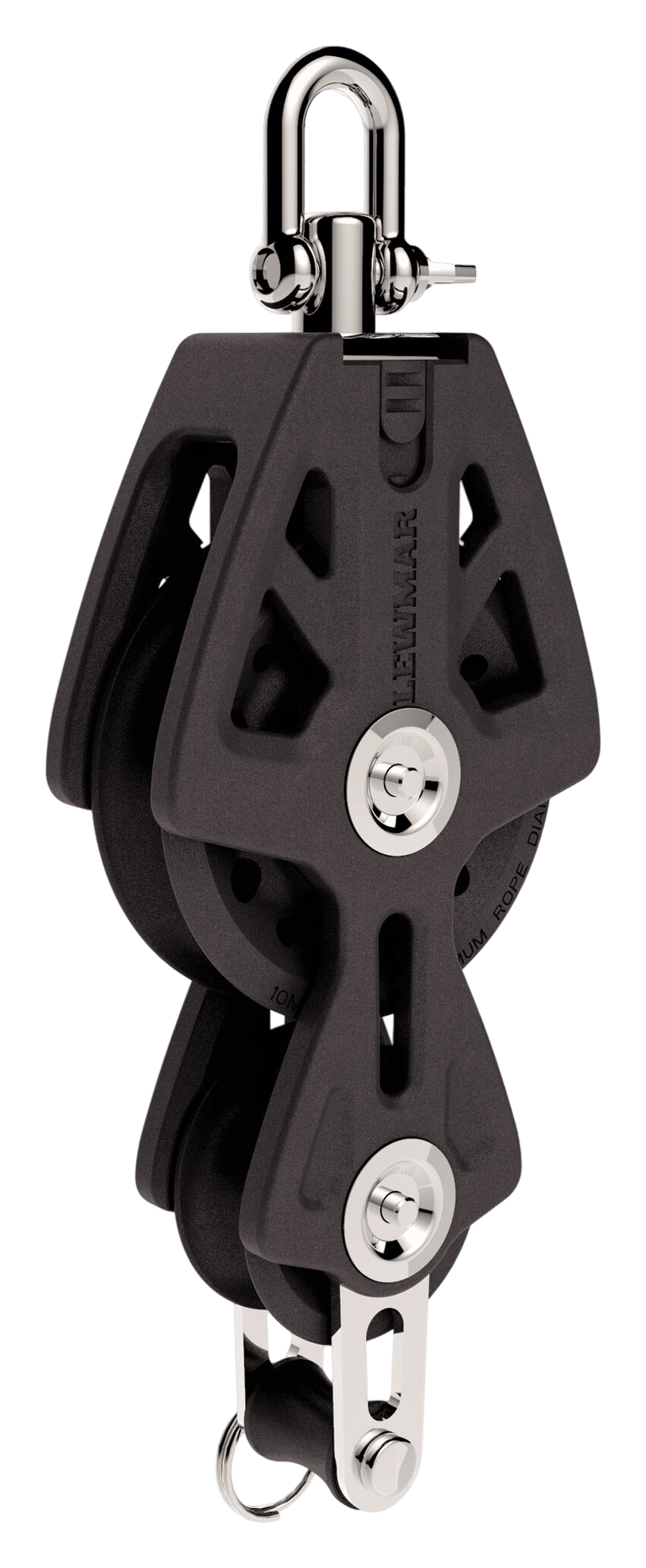 Lewmar Synchro Fiddle-Block mit Bügel 90 mm schwarz 29929034BK