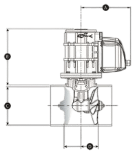 Lewmar proportionelles Bugstrahlruder 185TT 3 kW 24 V Aluminium-Nachrüstsatz