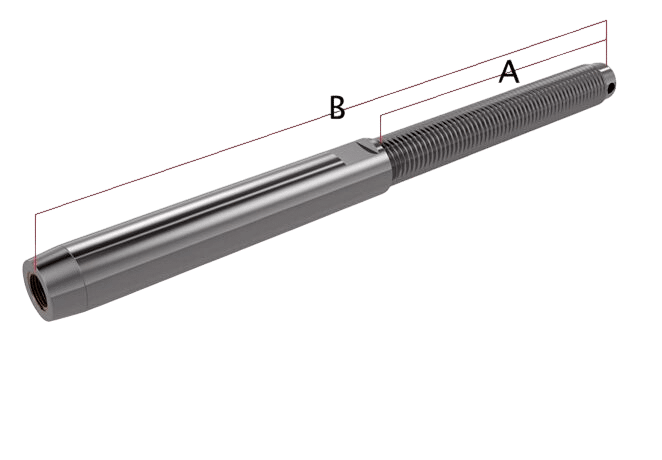 Bsi RVS AISI 316 Gabelterminal rechts – UNF 7/16 – 7 mm
